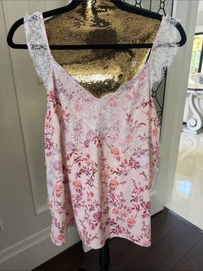 Daytrip Pink Floral Lace Trim Camisole